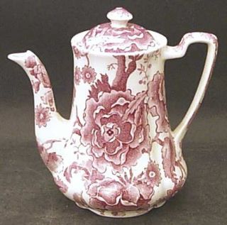 Johnson Brothers English Chippendale Red/Pink Mini Coffee Pot & Lid, Fine China