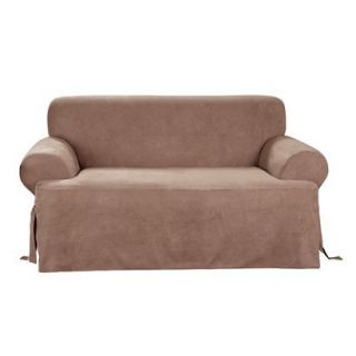 Sure Fit Soft Suede T Sofa Slipcover   Sable
