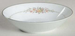 Noritake Gina Coupe Soup Bowl, Fine China Dinnerware   Pink/Gray Flowers