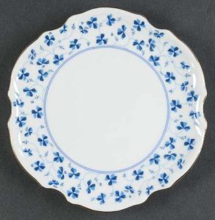 Godinger Blue Belle Canape Plate, Fine China Dinnerware   Blue Clover Leaves On