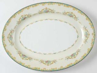 Noritake Arnaud 16 Oval Serving Platter, Fine China Dinnerware   Scrolls On Tea