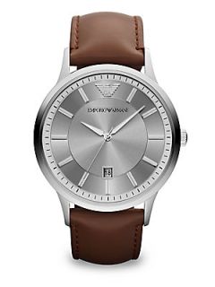 Emporio Armani Polished Stainless Steel Watch   Brown Stainless Steel