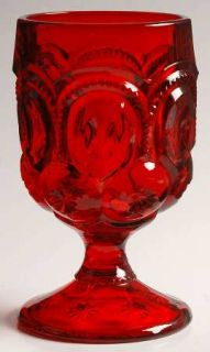 Smith Glass  Moon & Star Red Water Goblet   Red