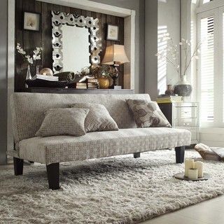 Bento Grey Bracket Chain Modern Mini Futon Sofa Bed