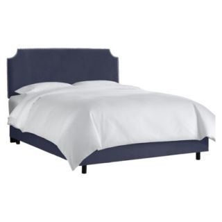 Skyline cal King Bed Lombard Nail Button Notched Bed   Premier Lazuli Blue