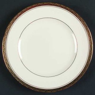 Noritake Ardmore Gold Salad Plate, Fine China Dinnerware   White Scrolls,Gold In