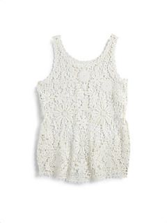 Ralph Lauren Girls Crochet Top   White