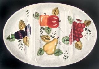 Oneida Vintage Fruit 3 Part Oval Divided Server, Fine China Dinnerware   Large F