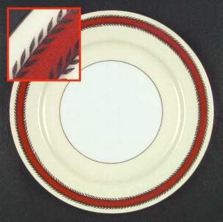 Noritake Durga Dinner Plate, Fine China Dinnerware   Rust Band,2 Gold Laurel Ban