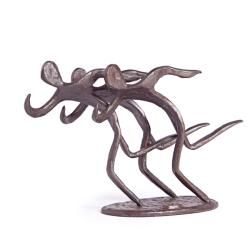 Danya B. Jogging Trio Cast Bronze Figure (BronzeMaterials BronzeWeight 1.2 poundsSpecial features HandcraftedDimensions 5 inches high x 8 inches long x 3 inches wide  )