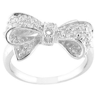 Silver Plated Cubic Zirconia Bow Ring   7.0