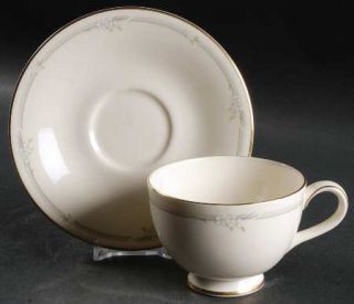 Royal Doulton Parkwood Footed Cup & Saucer Set, Fine China Dinnerware   White Fl