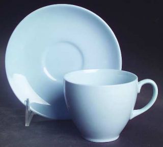 Johnson Brothers Blue Cloud Flat Cup & Saucer Set, Fine China Dinnerware   All B