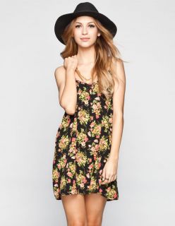 Floral Print Slip Dress Black Combo In Sizes Medium, X Large, Large,