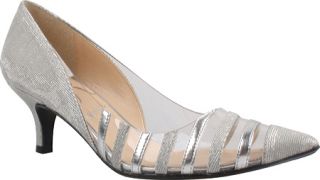 Womens J. Renee Moira   Silver Glitter Fabric/Vinyl High Heels