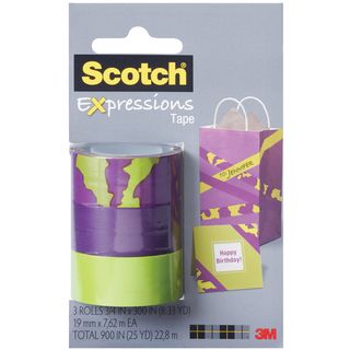 Scotch Expressions Tape Removable 3/pkg animal/purple/green (Animal/Purple/GreenModel C214 3PK 2Imported )