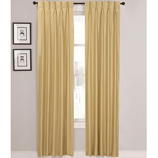 Supreme Palace Antique Satin Pinch Pleat Lined Curtain Panel Pair, Gold