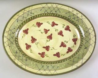 Romancing Provence Fleuron 19 Oval Serving Platter, Fine China Dinnerware   Gre