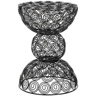 Safavieh Steelworks Iron Wire Swirls Black Stool (BlackMaterials Iron and EpoxyFinish BlackDimensions 18.3 inches high x 13.3 inches wide x 13.3 inches deep )