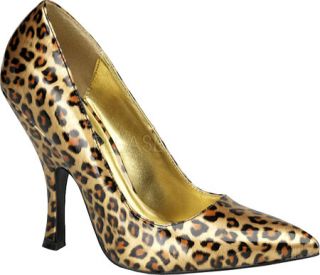 Womens Pin Up Bombshell 01   Gold Cheetah Patent Leather High Heels