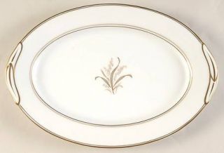 Noritake Neville 12 Oval Serving Platter, Fine China Dinnerware   Tan Flowers W