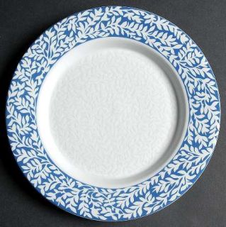 Dansk Trellis Delft Blue Salad Plate, Fine China Dinnerware   White Leaves On De