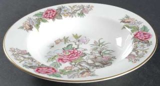Wedgwood Cathay Rim Soup Bowl, Fine China Dinnerware   Pink&Blue Flowers,Blue Bi