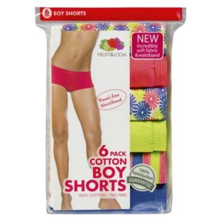 Fruit of the Loom Womens 6 Pack Boyshorts   Assorted Colors/Patterns 9