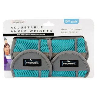 Empower Adjustable Ankle Weights Pair 5Lb   Blue
