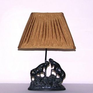 Dark Bronze 1 light Dueling Rams Table Lamp