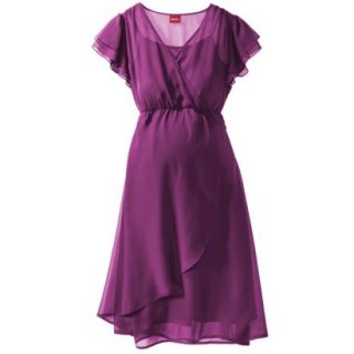 Merona Maternity Short Sleeve Woven Dress   Purple Plum M