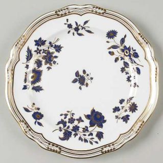 Spode Pennington Gold Salad Plate, Fine China Dinnerware   Bone,Cobalt Flowers O