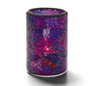 Hollowick Crackle Lamp w/ Cylinder Style For HD26 & HD12, 3.13x4.5 in, Glass, Blue/Purple