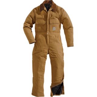 Carhartt Duck Arctic Quilt Lined Coverall   Brown, 54 Chest, Short Style,