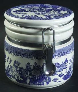 Heritage Mint Blue Willow 5 Storage Jar & Lid, Fine China Dinnerware   Blue Geo