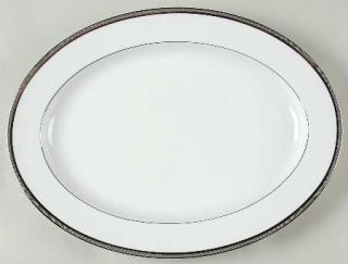 Noritake Renwick Platinum 16 Oval Serving Platter, Fine China Dinnerware   Lege