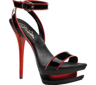 Womens Pleaser Blondie 631 2   Black Patent/Red High Heels