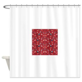  Red Nautical Shower Curtain  Use code FREECART at Checkout