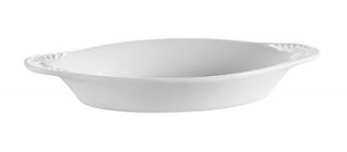 CAC International 15 oz Accessories Welsh Rarebit Oval Baking Dish   Ceramic, American White