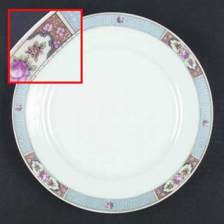Crown China (Czech) Cwx1  Dinner Plate, Fine China Dinnerware   Blue Scroll Bord