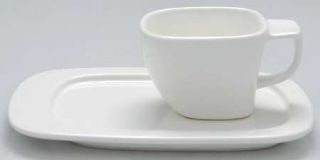 Studio Nova Compose White Tea & Toast Snack Plate & Cup Set, Fine China Dinnerwa