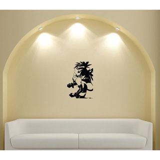 Japanese Manga Girl Doesn Hairstyle Vinyl Wall Art Decal (Glossy blackEasy to applyInstruction includedDimensions 25 inches wide x 35 inches long )