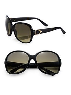 Gucci Oversized Round Sunglasses   Black