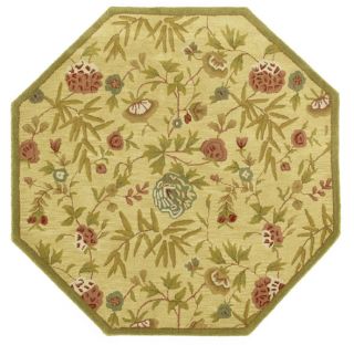 Handmade Elite Transitional Wool Rug (6 Octagon) (GoldPattern FloralMeasures 0.625 inch thickTip We recommend the use of a non skid pad to keep the rug in place on smooth surfaces.All rug sizes are approximate. Due to the difference of monitor colors, s