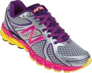 Womens New Balance W870v3   Silver/Yellow/Pink Running Shoes