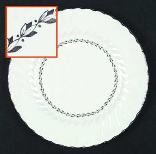 Homer Laughlin  Arcadia Dinner Plate, Fine China Dinnerware   Inner Platinum Lea