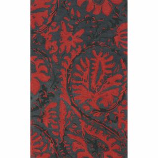 Nuloom Handmade Transitional Floral Red Rug (76 X 96)