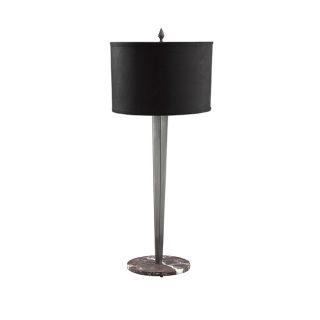 Burnished Nickel/ Red Marble Table Lamp