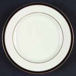 Mikasa Trafalgar Bread & Butter Plate, Fine China Dinnerware   Black Band With G