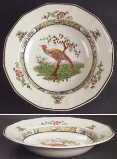 Royal Doulton Pekin Rim Soup Bowl, Fine China Dinnerware   Flowers And Birds, Gr